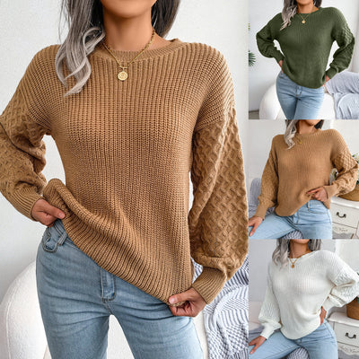 Casual Lantern Long Sleeve Knitted Women's Sweater