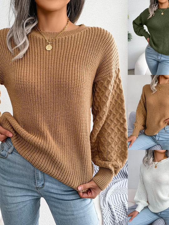Casual Lantern Long Sleeve Knitted Women's Sweater
