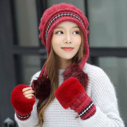 Cozy Knit Fleece-Feel Beanie With Ear Flaps
