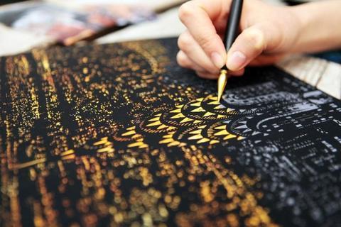Decorative painting scratch scraping painting drawing