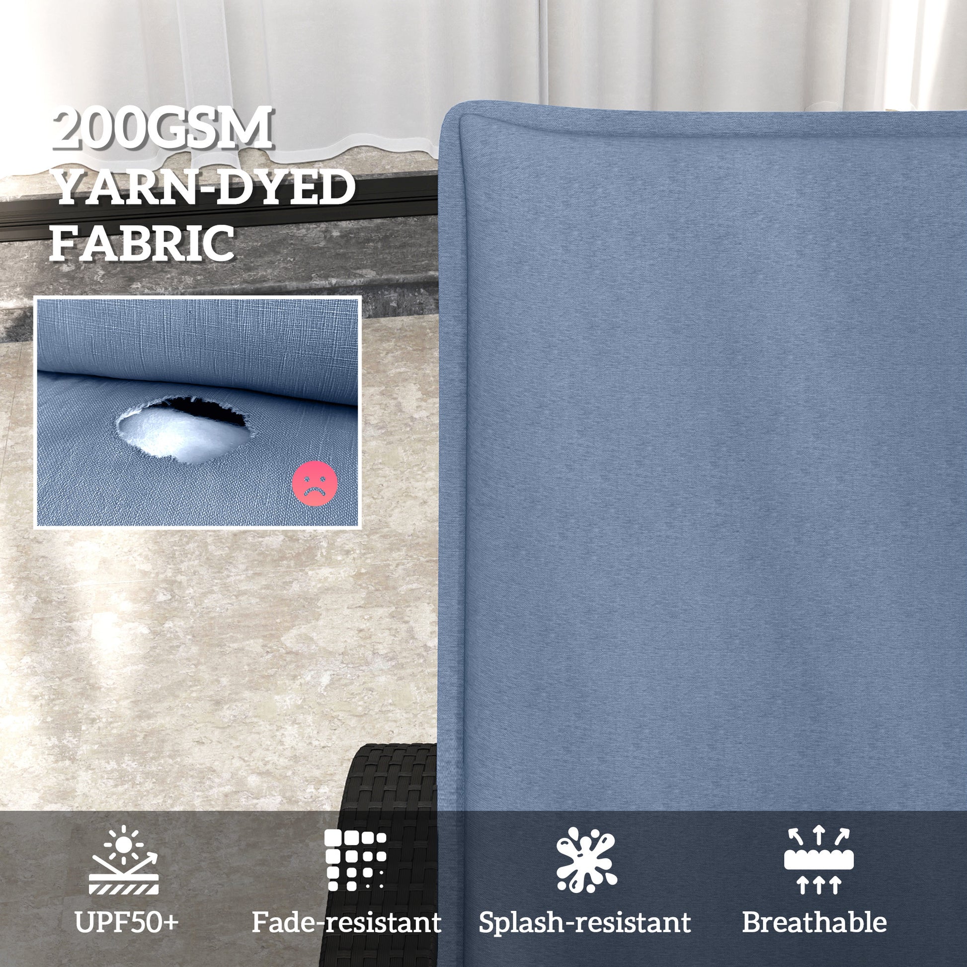 Foldable Chaise Lounge Cushion Set Of 2