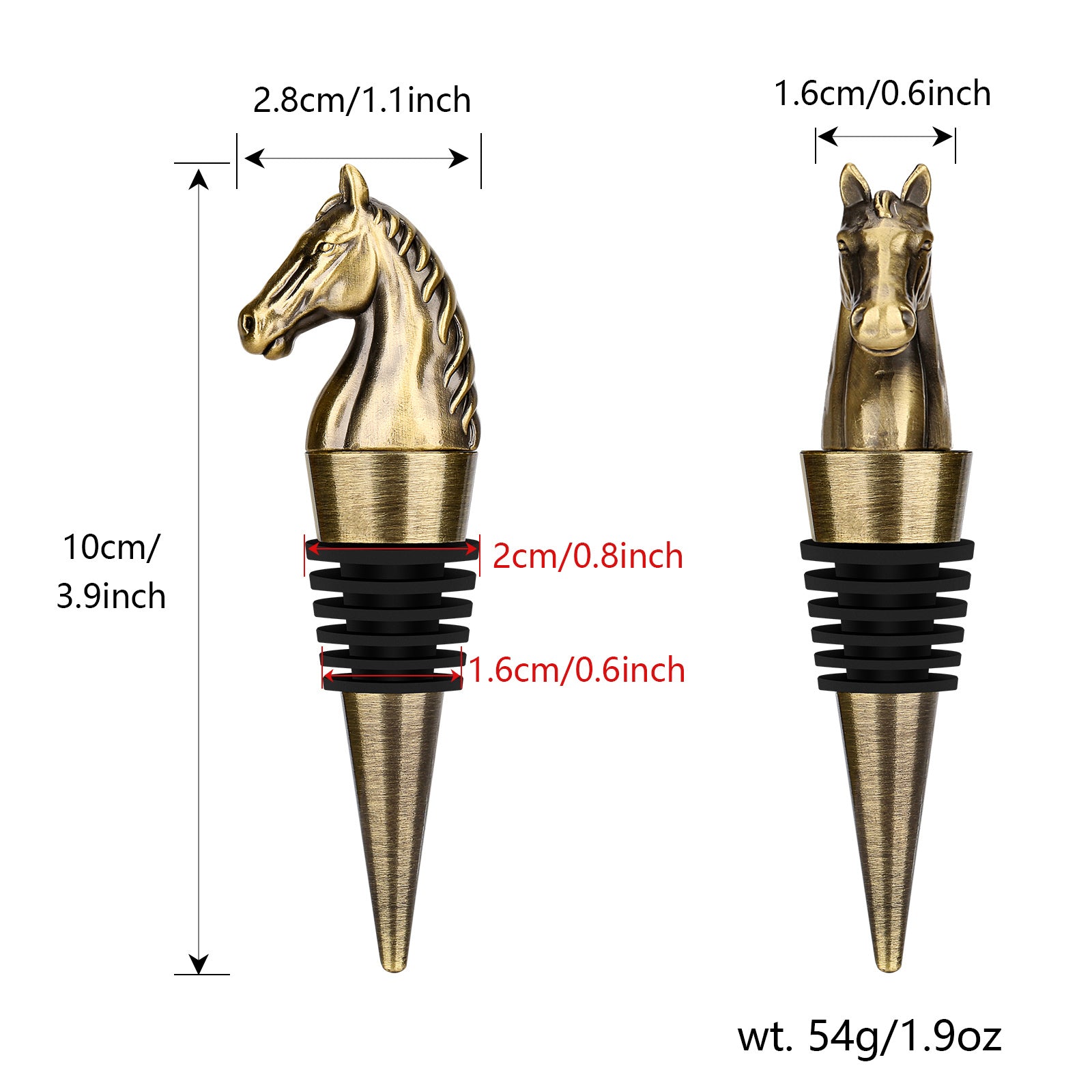 Luxury Horse Head Wine Bottle Stopper Animal-shaped Wine Stopper For Preserving Red Wine