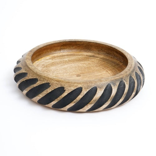 Dannel Handmade Wooden Bowl With Black Filler