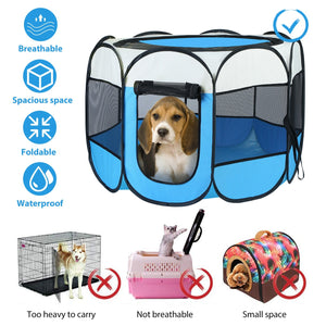 Pink-Blue Options -- 1Pc Portable Foldable Pet Tent Exercise