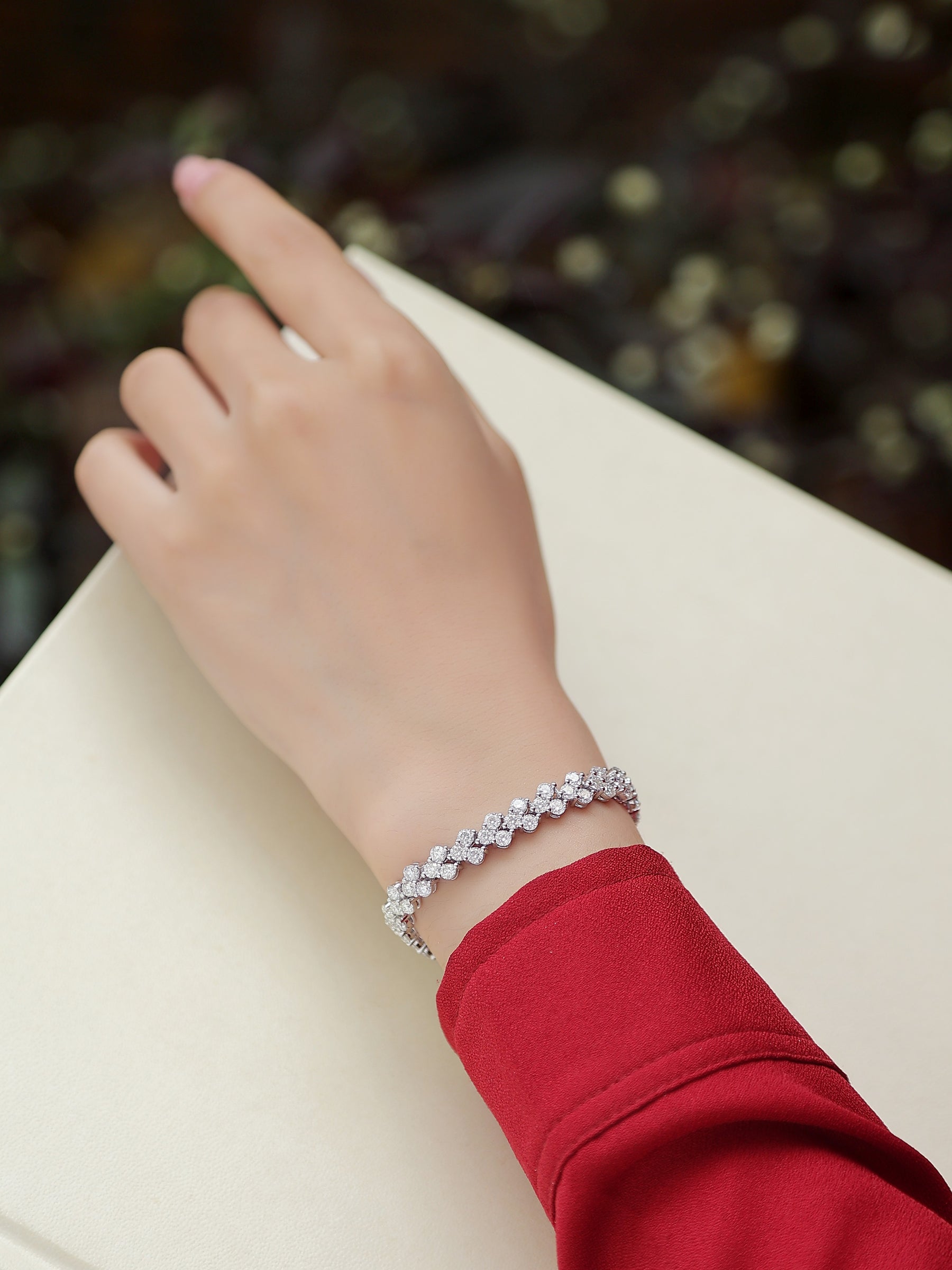 Kanong Luxury Fashion Mossan Diamond S925 Silver Bracelet