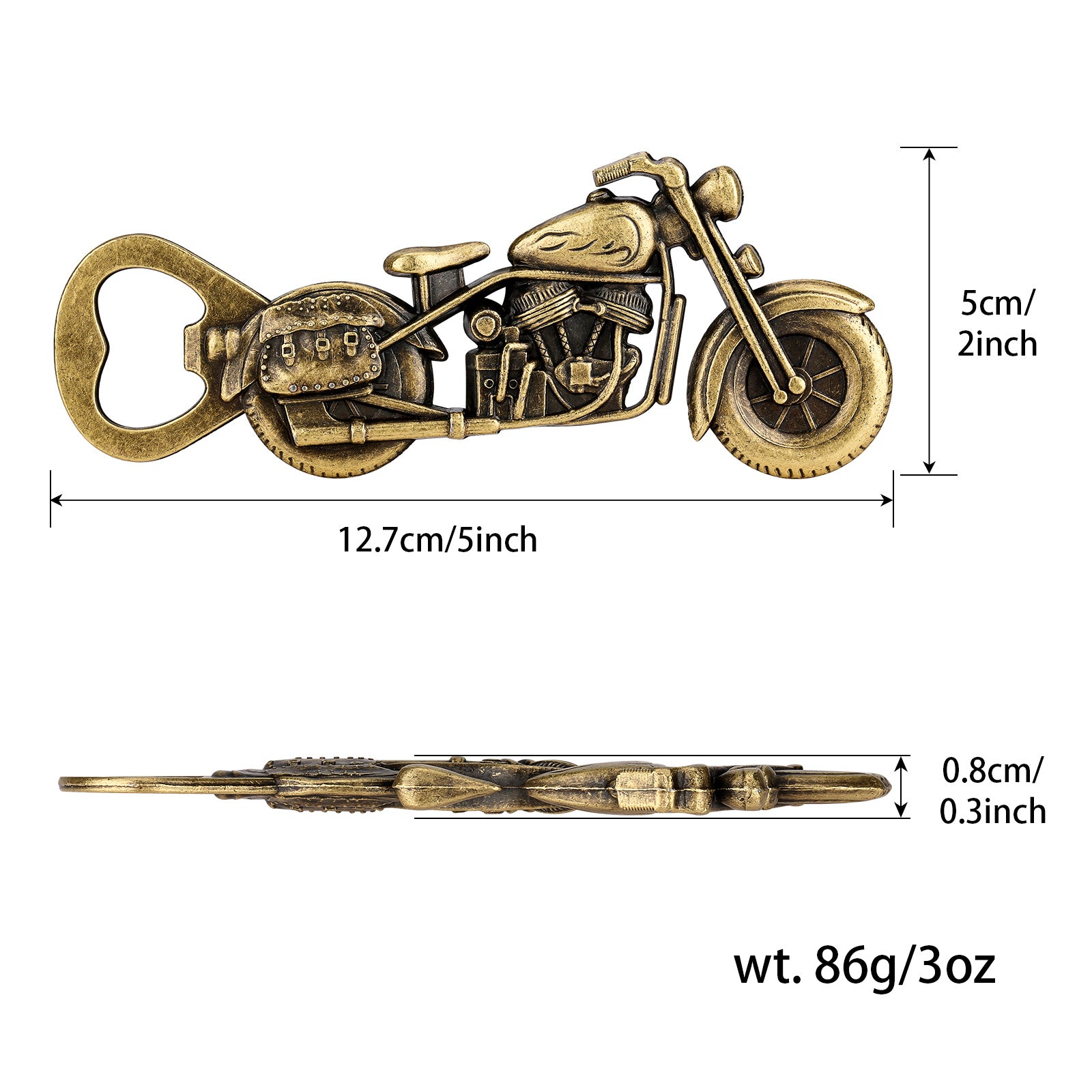 Old Style Motorcycle Beer Bottle Opener Black Gift Box With Greeting Card