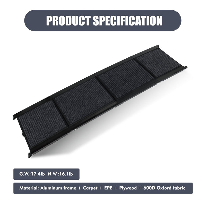 Dog Ramp For Car 65x17 Large Folding Pet Stair Ramps