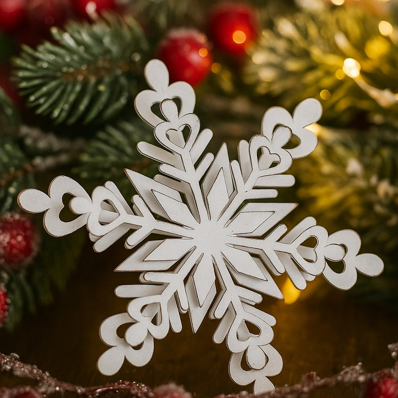 6PCS Set Iron Snowflake Christmas Tree Hanging Ornaments 6.3x1.8x6.7