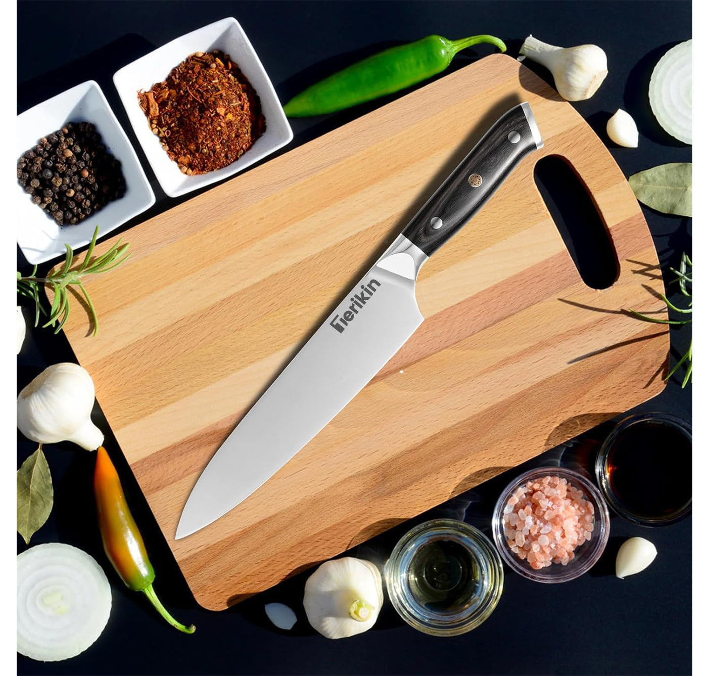 Professional Chef Knife 8 Inch, Santoku Knife 7 Inch High Carbon Steel Chef Knife Japanese Knife