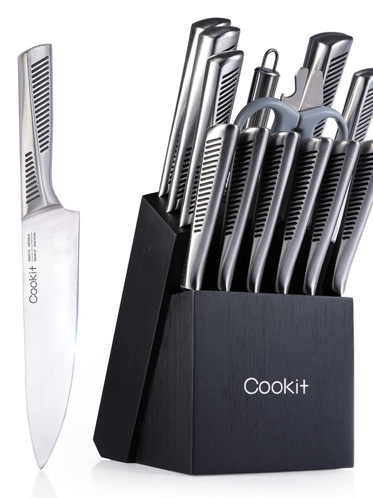 Kitchen Knife Set, 15 Piece Knife Sets with Block