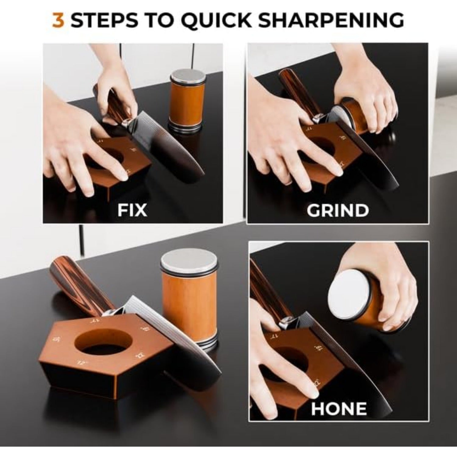 Rolling Knife Sharpener Kit 5 Magnetic Angles 12 Degrees