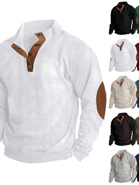 Corduroy Casual Stand Collar Long-sleeved Sweater