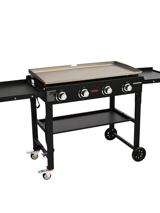 Commercial Griddle On Cart, 36' Heavy Duty Manual Flat Top Griddle