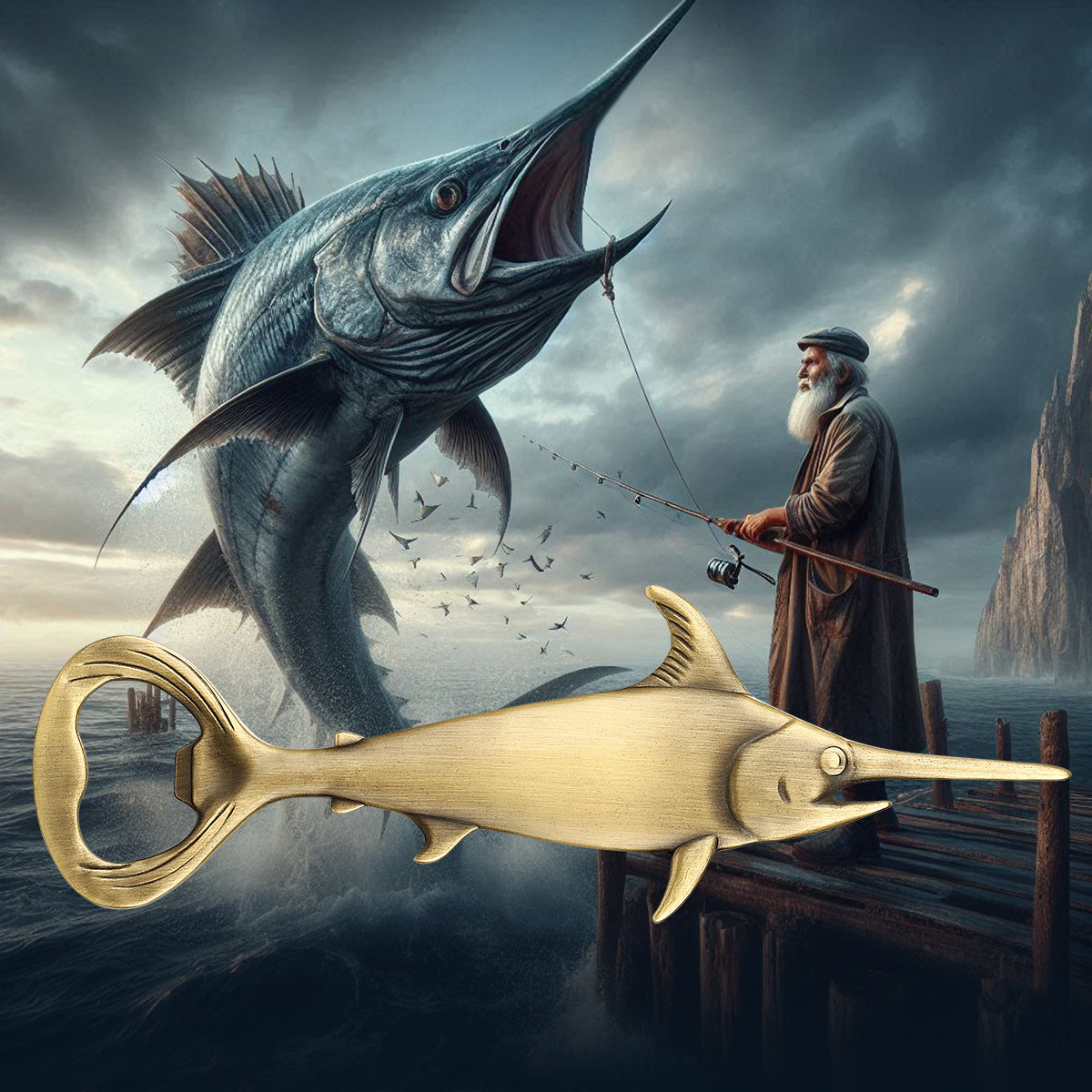 Creative Swordfish Handle Metal Beer Bottle Openers