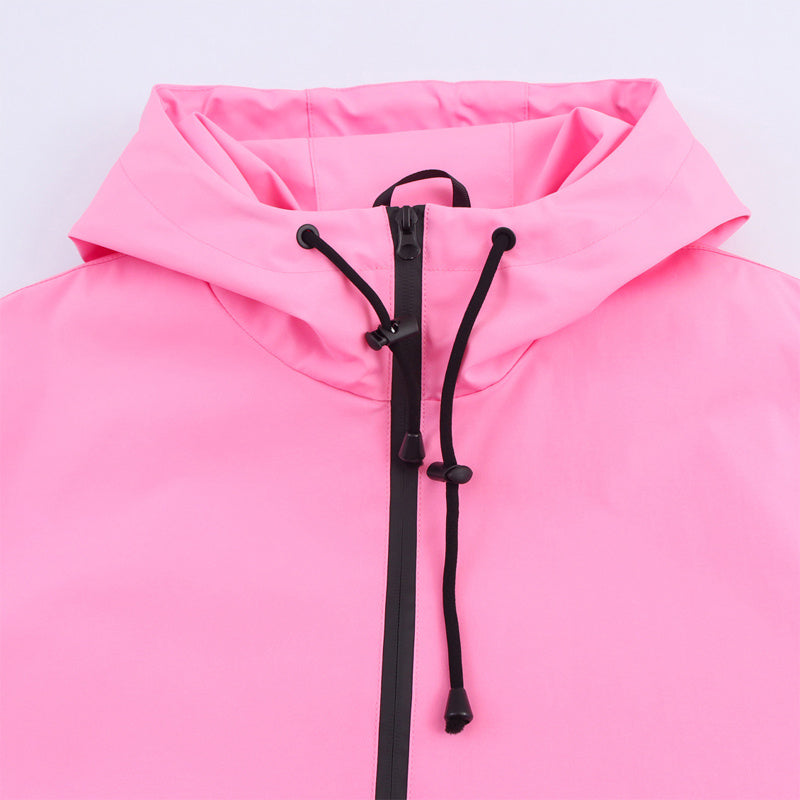 Women's Long Sleeve Zip Hooded Jacket With Pockets - Casual Sporty Windbreaker For Spring&Fall