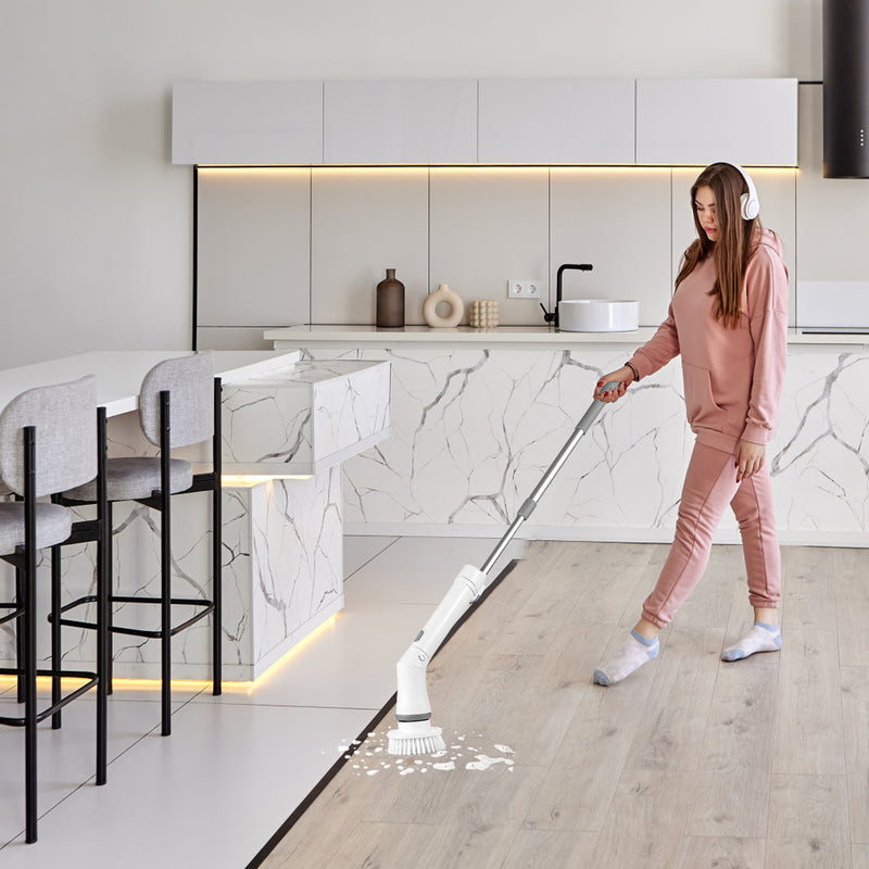 1Set Electric Spin Scrubber Cordless Rechargeable Telescopic Cleaning Brush