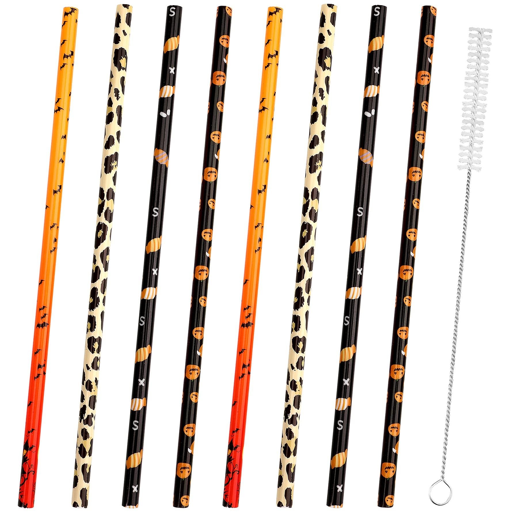 40 Pack Of 9 Inch BPA-Free Halloween Reusable Straws