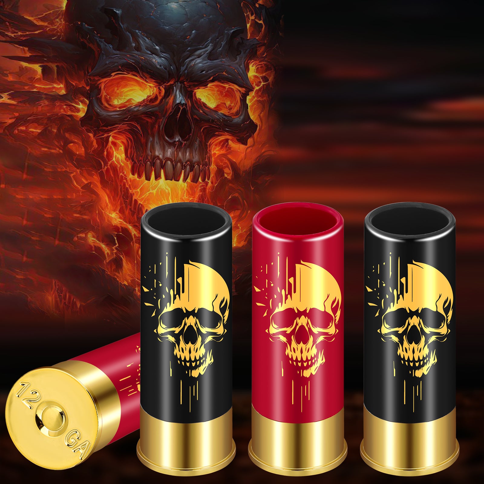 4pcs Skull Shot Glasses, 1.5oz - Reusable, High-Quality Plastic Bullet Cups For Whiskey