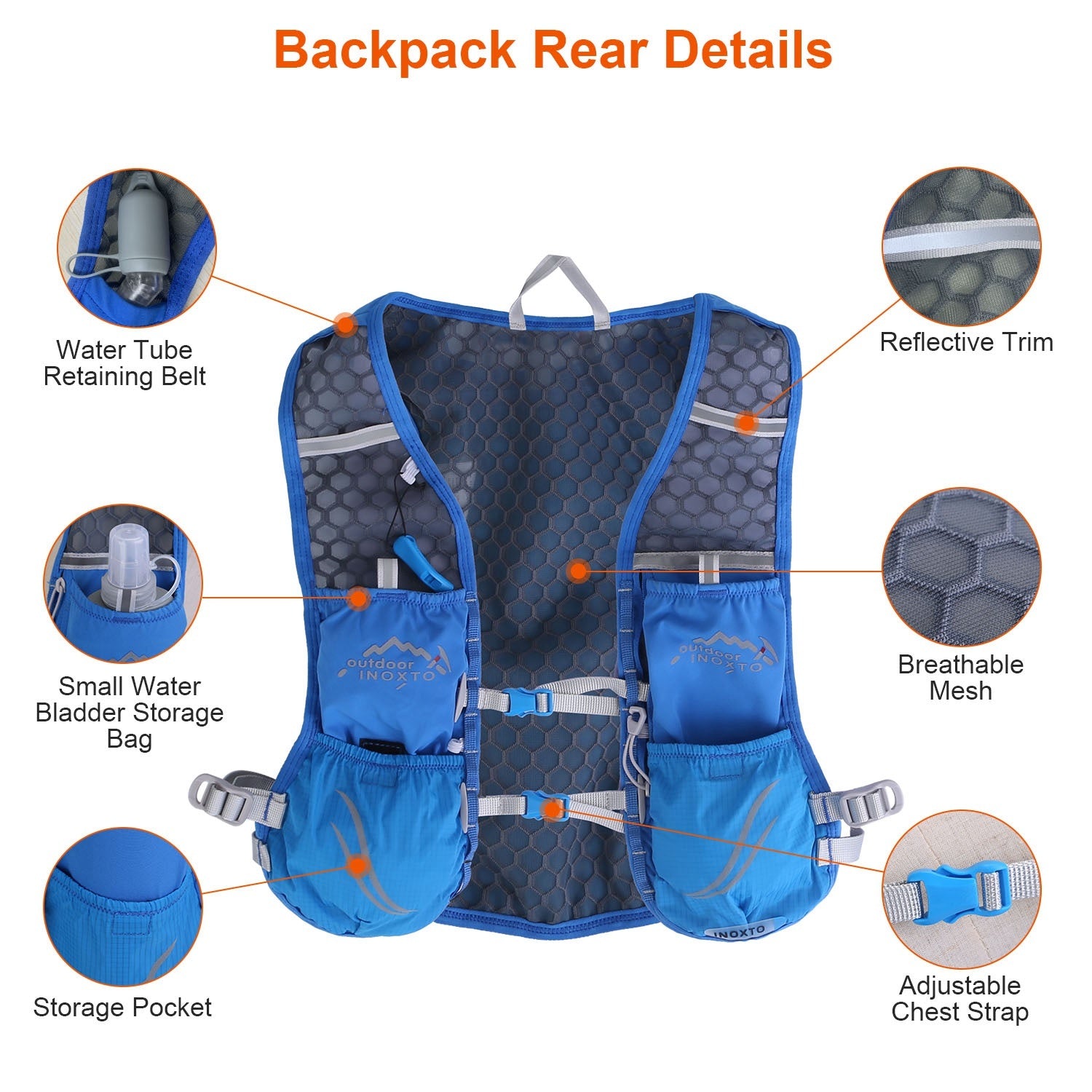 1Pc Sport Hydration Vest Running Backpack