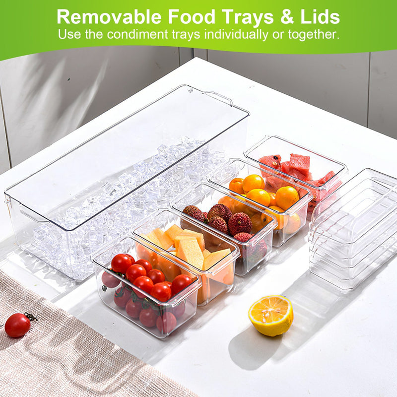 1Set Ice Chilled Condiment Caddy Serving Tray