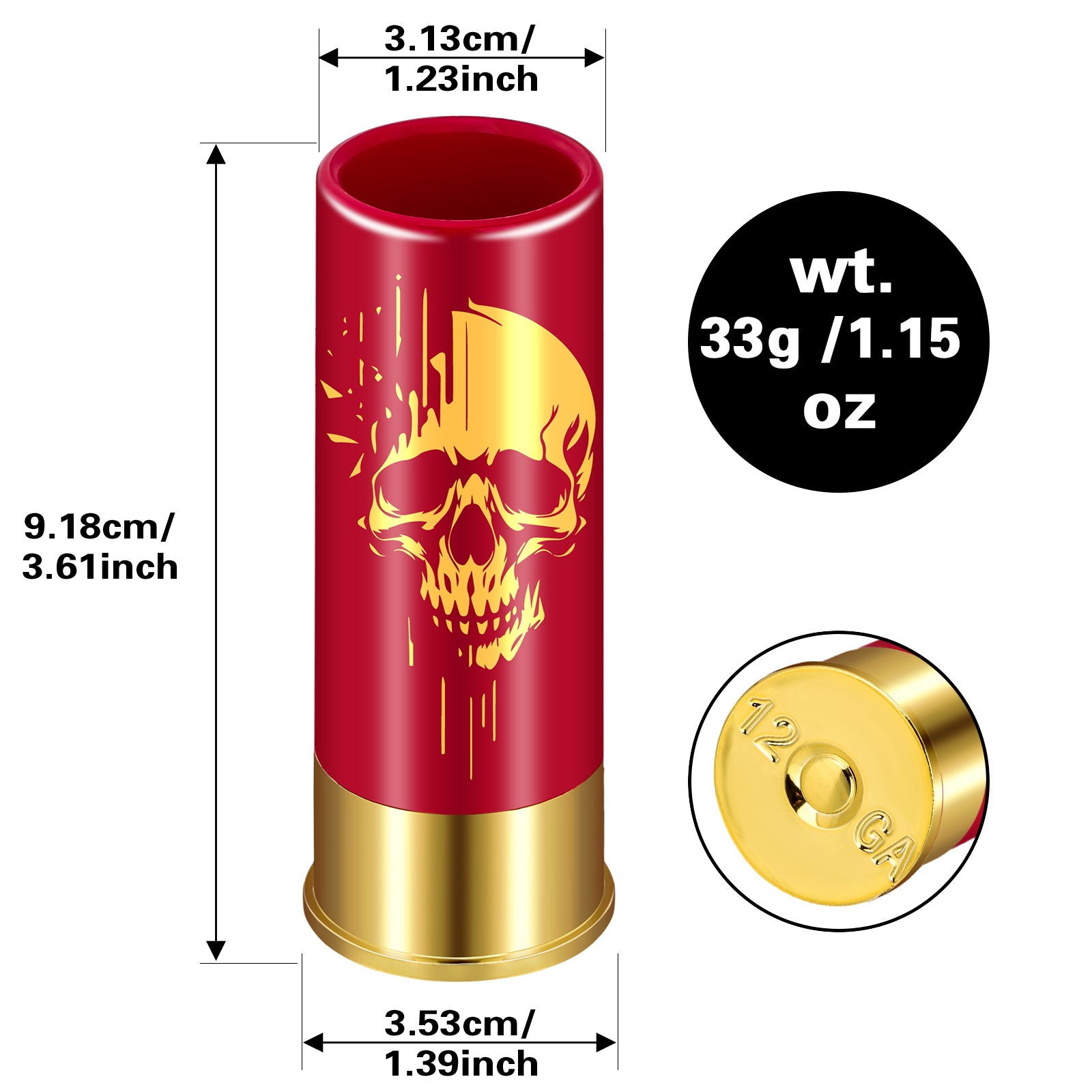 4pcs Skull Shot Glasses, 1.5oz - Reusable, High-Quality Plastic Bullet Cups For Whiskey