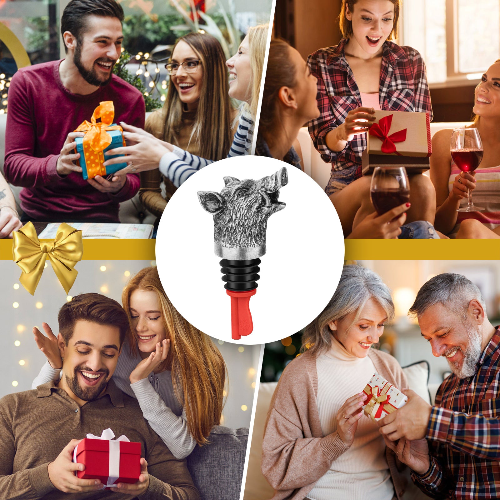 Wild Boar Head Wine Pourer - Vacuum Sealing, Wine Spout