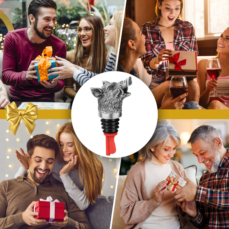 Wild Boar Head Wine Pourer - Vacuum Sealing, Wine Spout