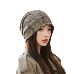 Korean Style Ripped Pile Heap Cap
