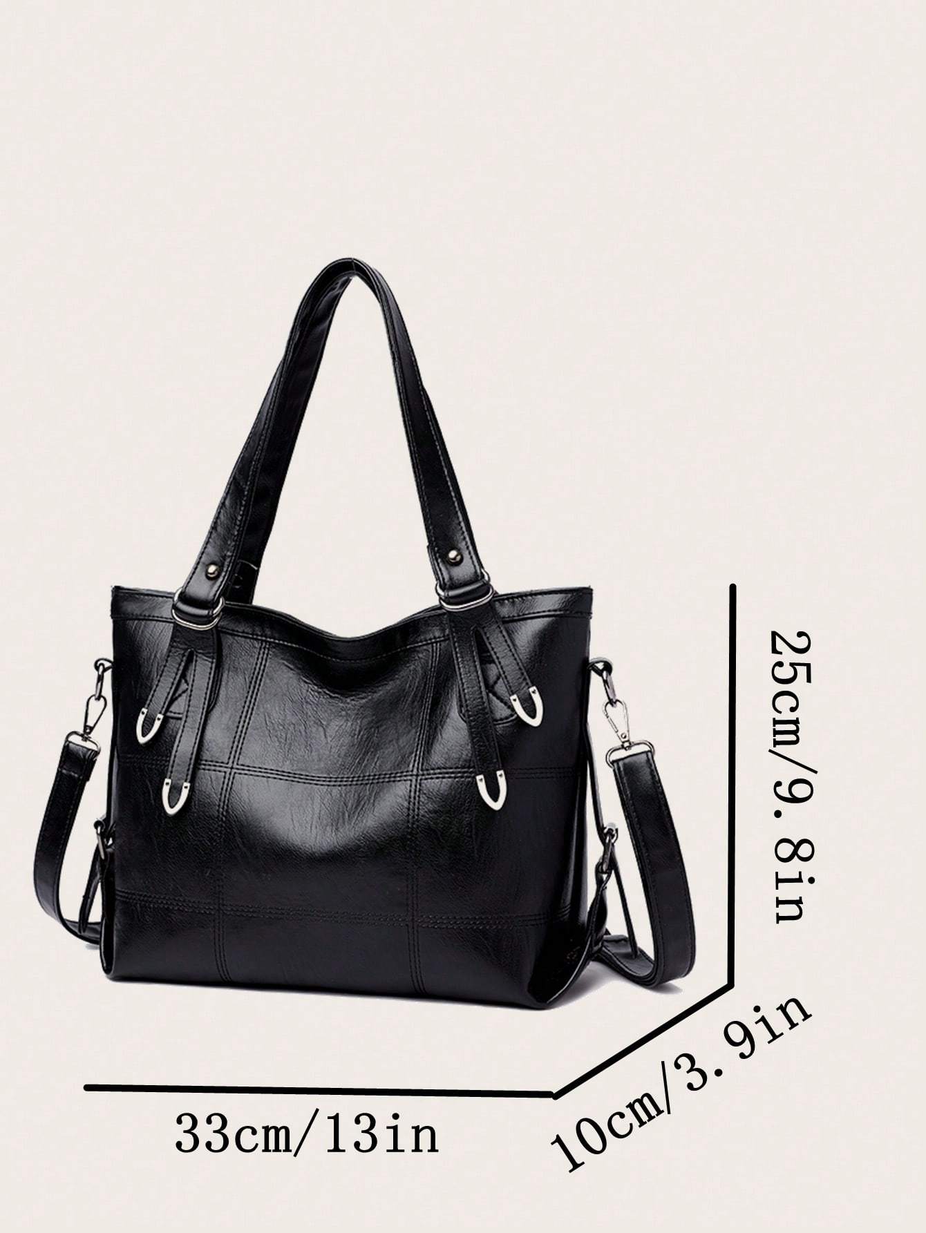 Minimalist Tote Bag Double Handle Solid Color Large Capacity