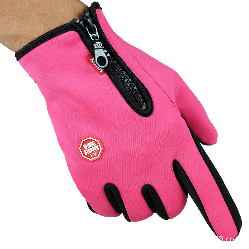 Full Finger Touch Screen Zipper Ski Gloves