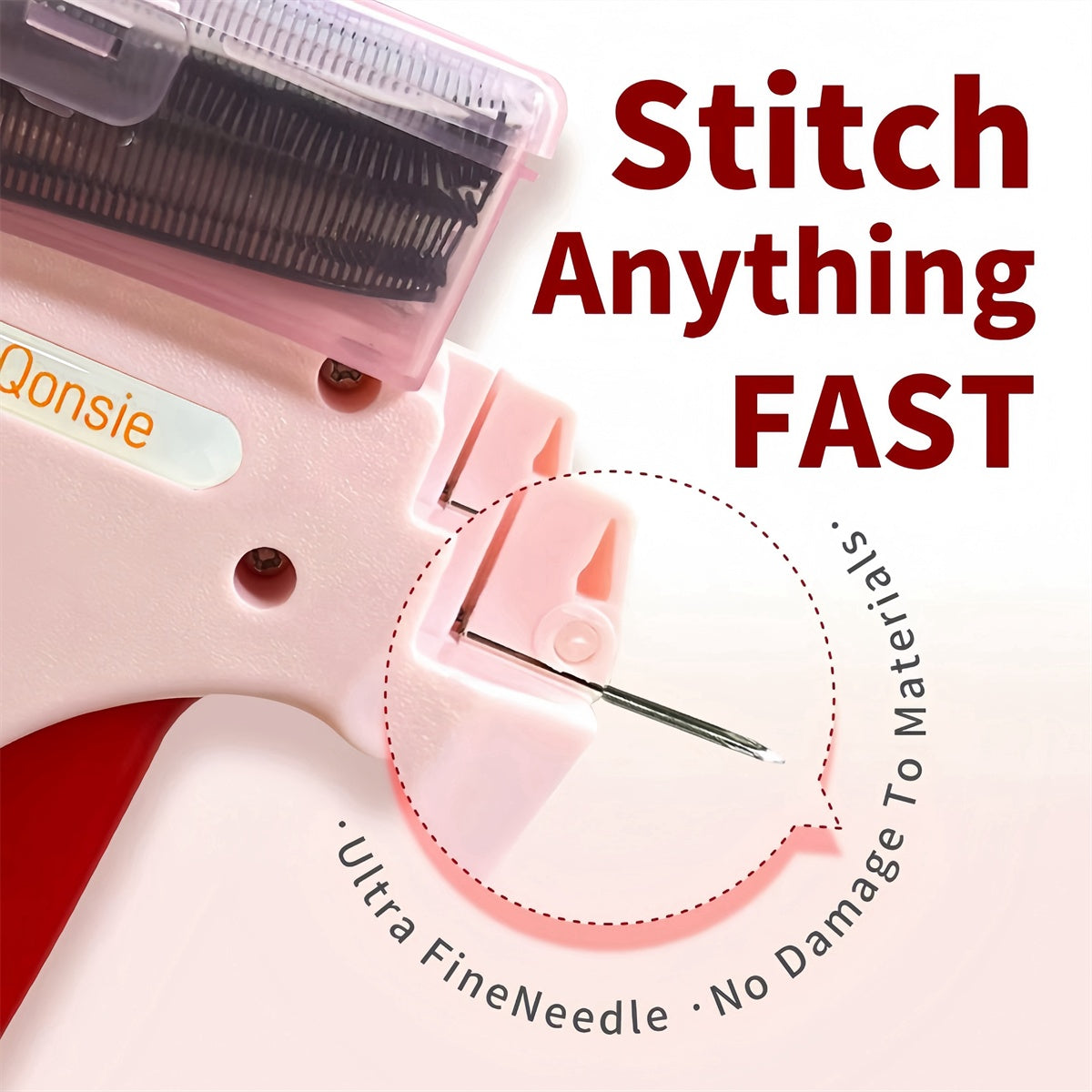 1 Count Handheld Tag Attacher Gun With 5 Counts Needles & 1000pcs Barbs Fasteners