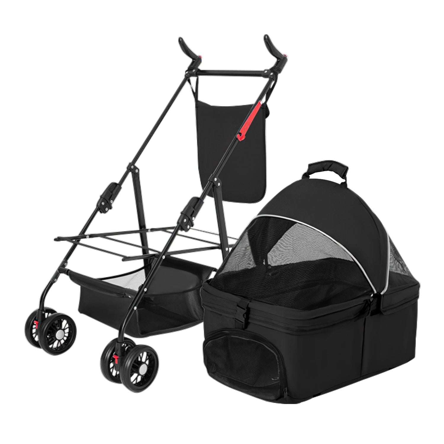 4-Wheels Pet Stroller Foldable Carrier