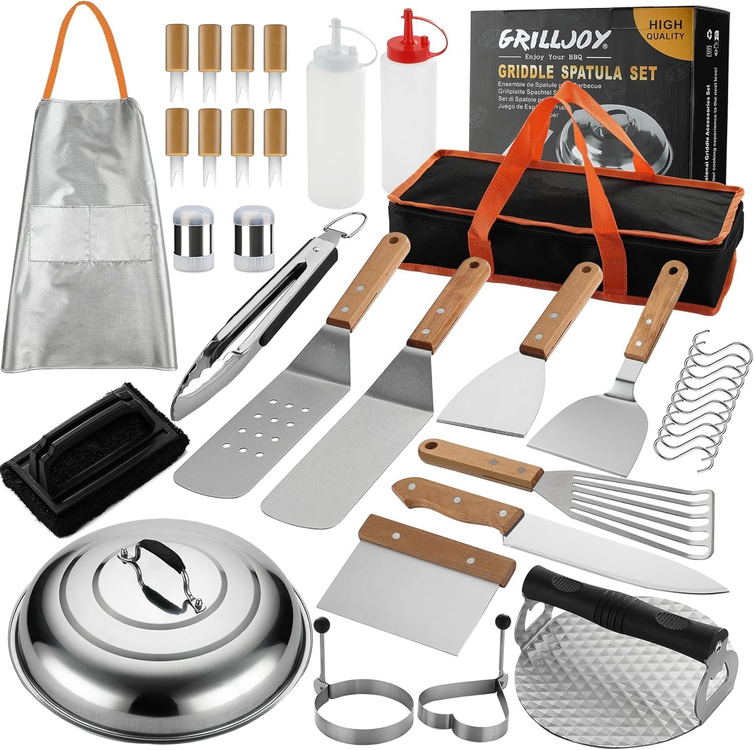 Grilljoy Griddle Accessories Set With Robust Plastic Handle