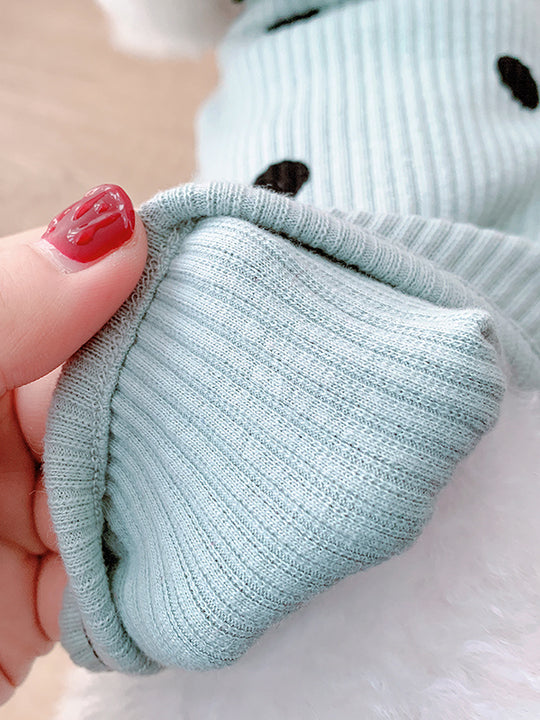 Dot turtleneck dog bottoming shirt