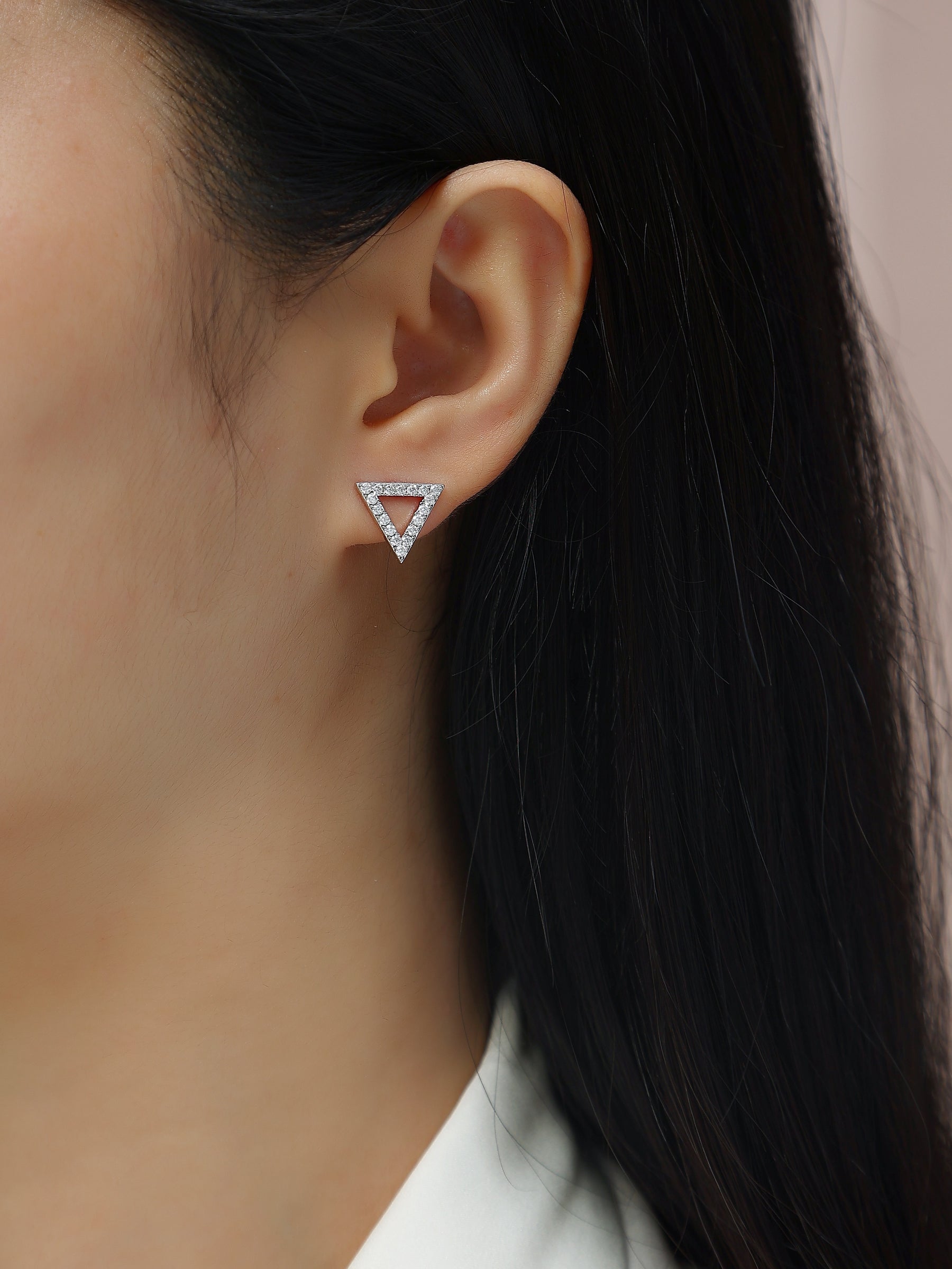 Unique - Set With Moissanite S925 Sterling Silver And Platinum-plated Stud Earrings