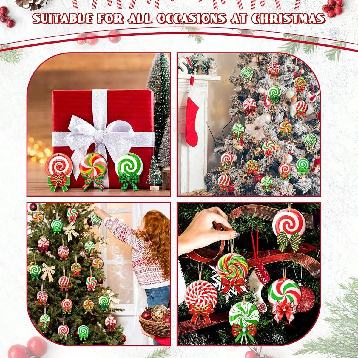 24 Pieces Peppermint Christmas Tree