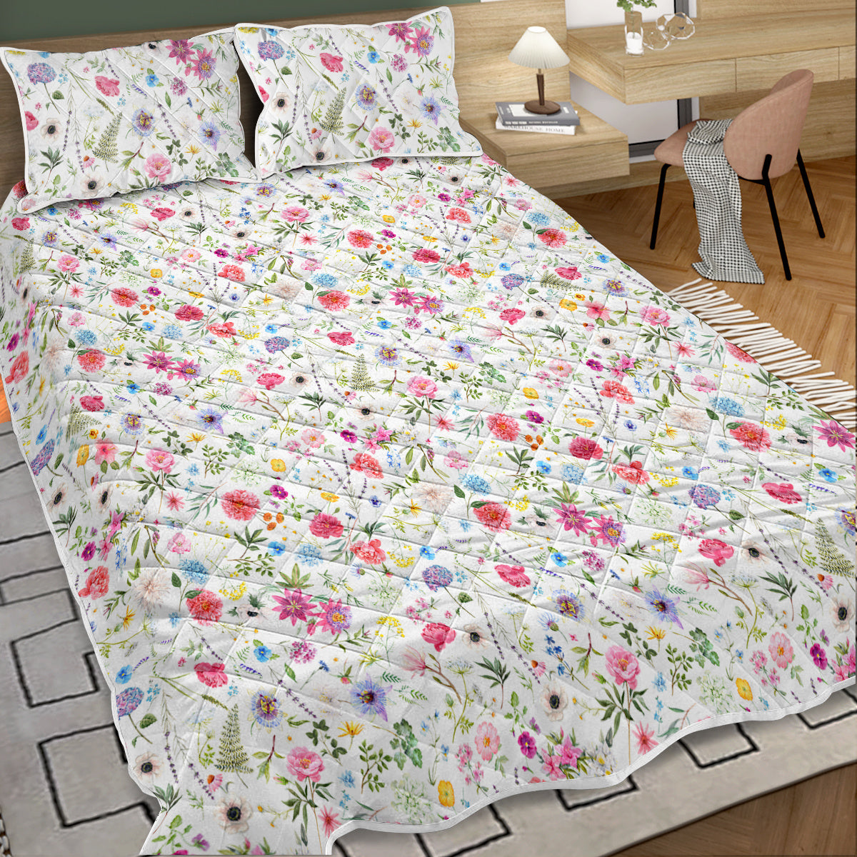 Lightweight Bedspreads Botanical Coverlets Quilt Bedding Set