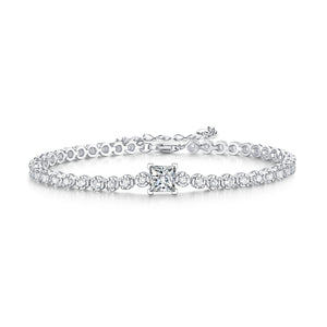 Rubik's Cube Luxury Fashion Mosan Diamond Silver Jewelry Comparable To Natural Diamond Bracelet