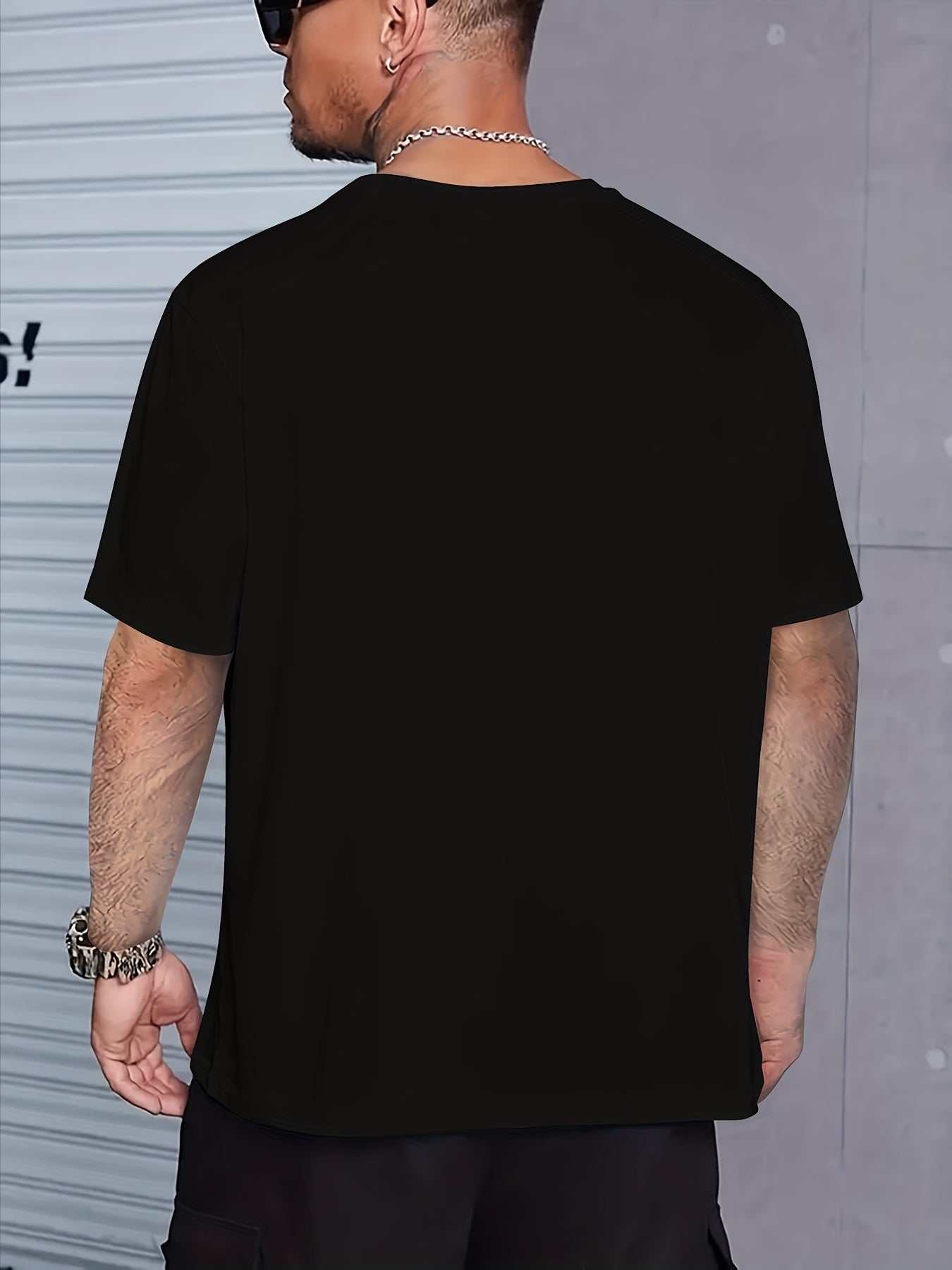 Men's Dog Print T-shirt, Casual Short Sleeved Round Neck T-shirt