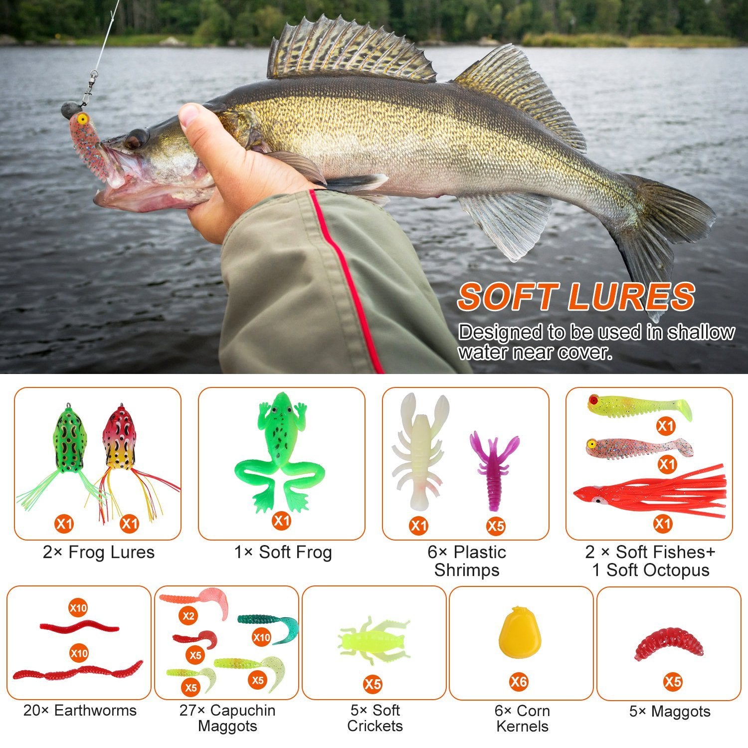 375Pcs Fishing Baits And Tackle Box Saltwater