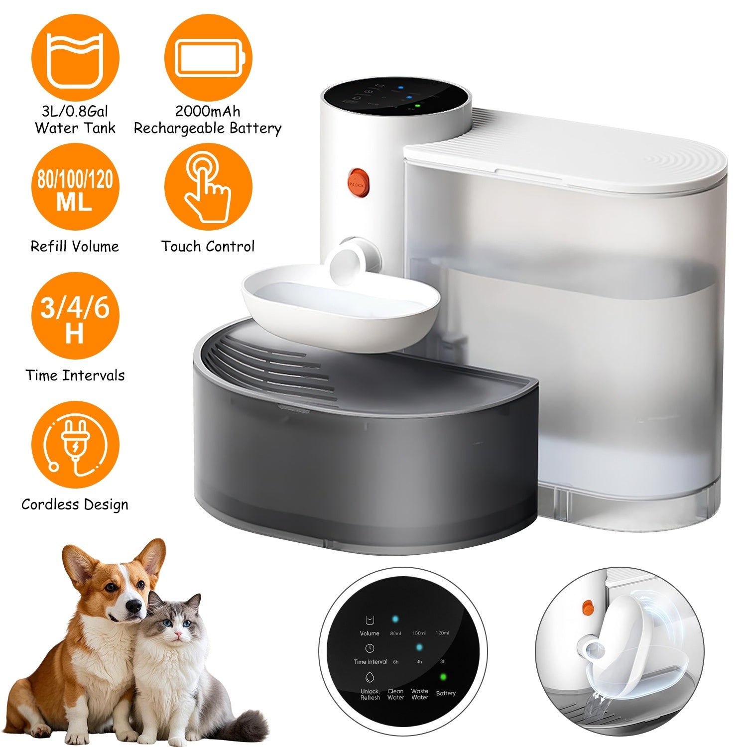 1Pc Smart Pet Water Fountain Automatic Cat Water
