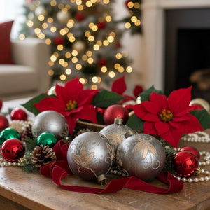 4-piece 4.7-inch Christmas Ball Ornaments, Glass Hanging Decorations