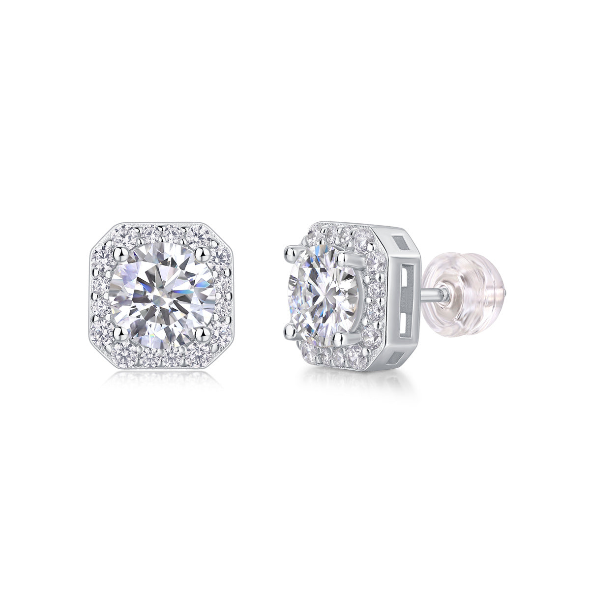 Heart Rose Luxury Fashion Diamond Earrings Stud Set