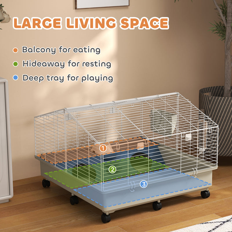 Rolling Small Animal Cage With Water Bottle