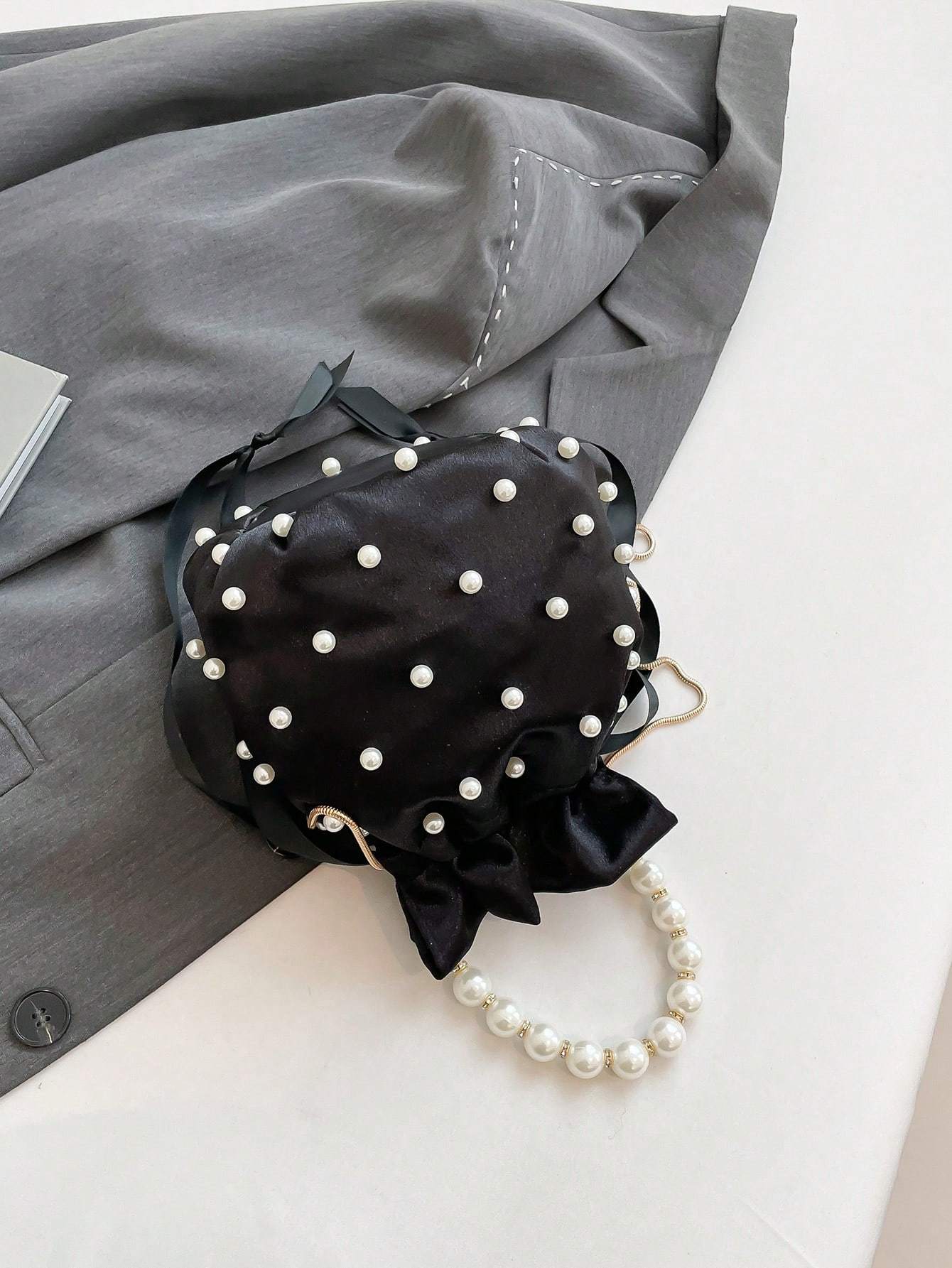 European And American  Pleated Silk Small Bag For Women