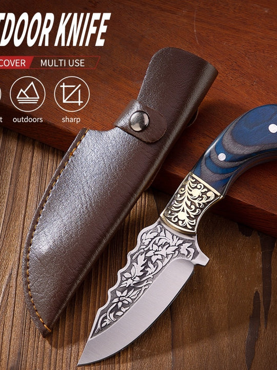 Blue Carved Fruit Knife