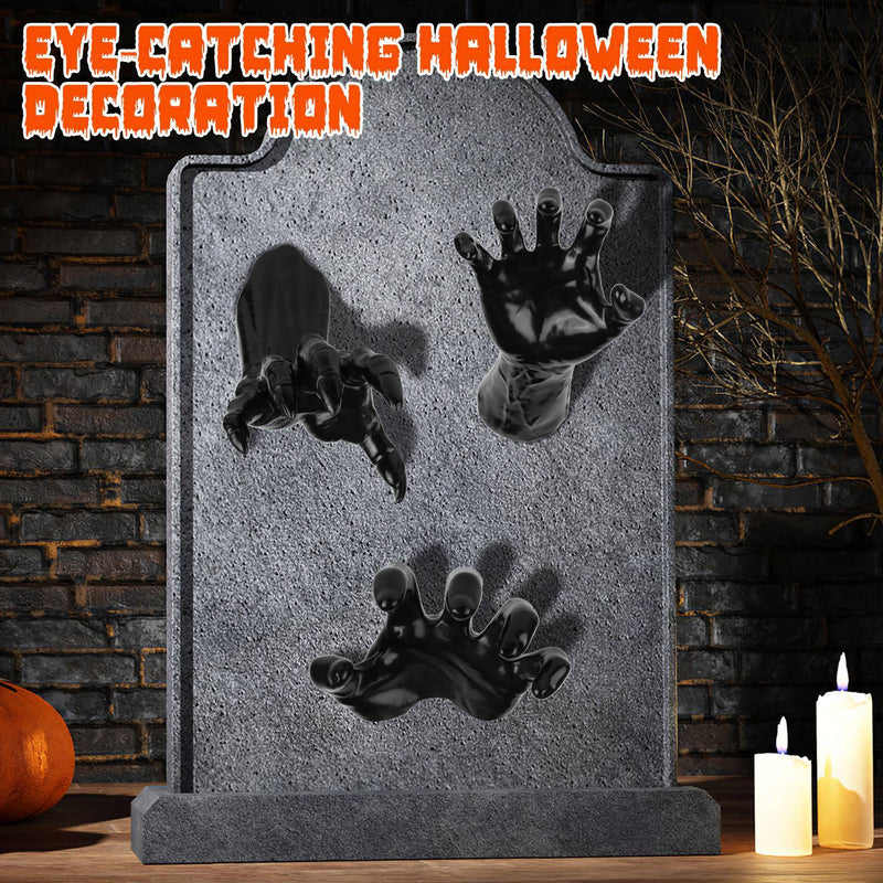 3Pcs Creepy Reaching Hands With Lighted Candles Wall Mounted Halloween