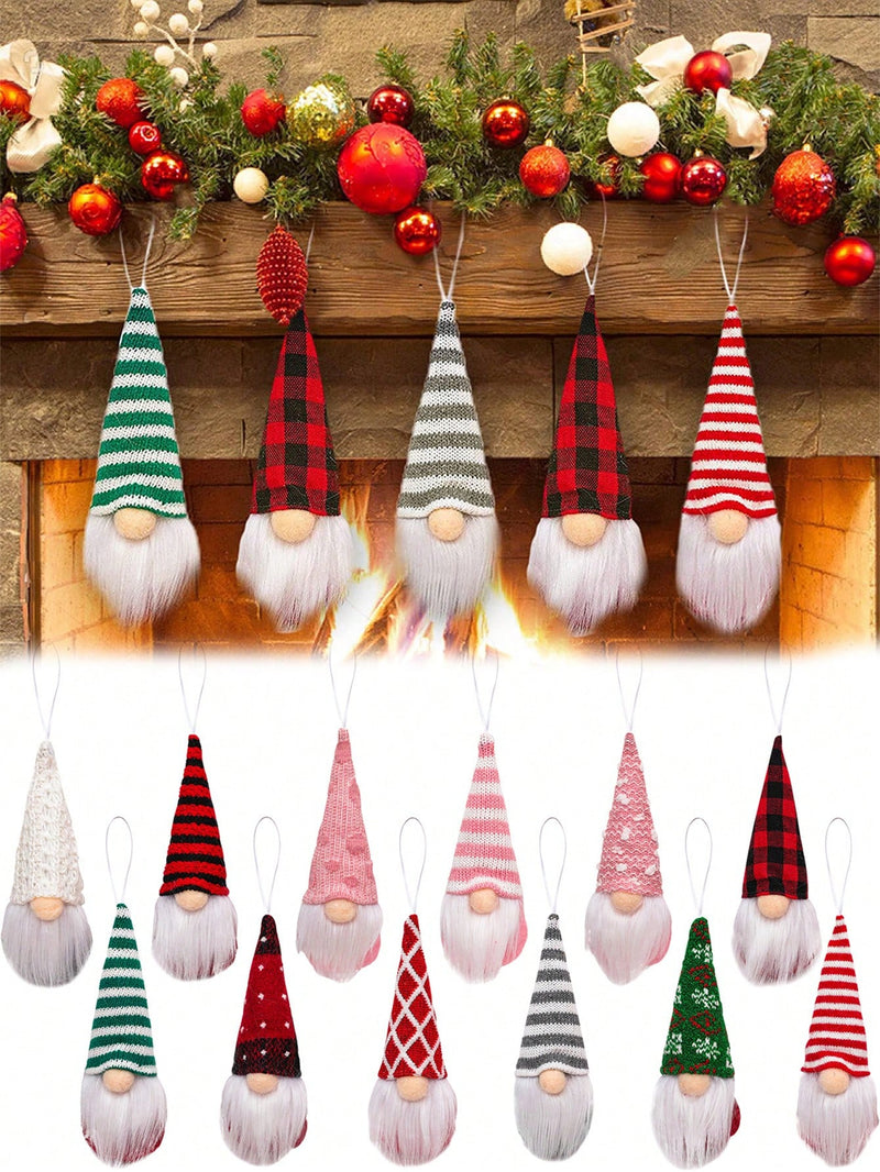 12 Pcs Christmas Gnome Ornaments Christmas Tree Decorations Pendant Ornaments Xmas Tree