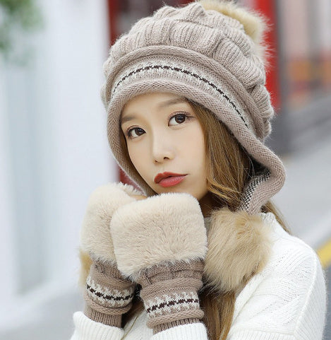 Cozy Knit Fleece-Feel Beanie With Ear Flaps
