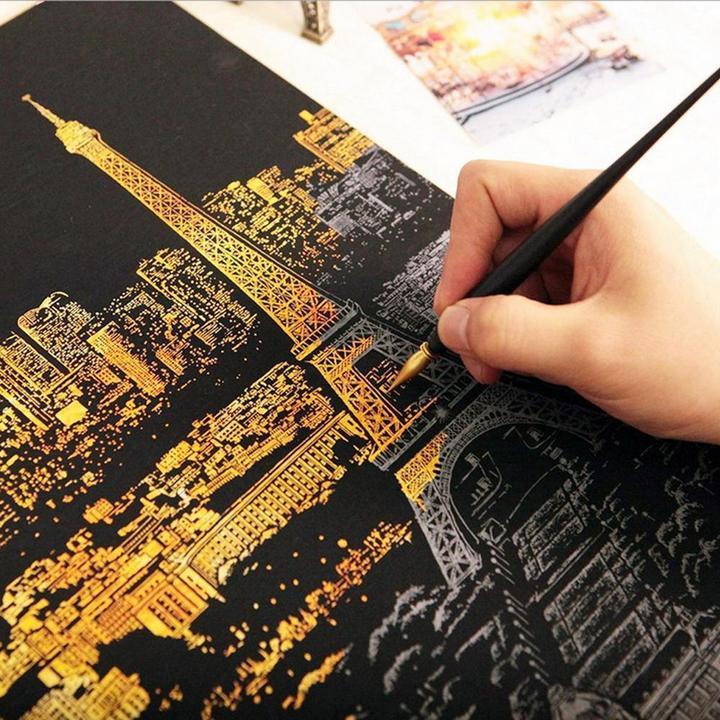 Decorative painting scratch scraping painting drawing